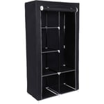 Armoire de rangement 170 x 88 x 45cm Noir Penderie dressing en tissu intissé portemanteaux diy RYG84H