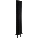 Hudson Reed - Vitality - Radiateur Vertical sur Pieds Noir à Double Cœur de Chauffe - 160cm x 35.4cm