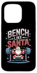 Coque pour iPhone 15 Pro Salle de sport Bench Like Santa Christmas