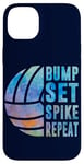 Coque pour iPhone 14 Plus Bump Set Spike Repeat Aquarelle Volleyball Femmes Adolescentes Filles