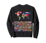 238 Flags,World Flags,World map with flags. Sweatshirt