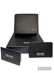 Hugo Boss Coin Pocket Moneme Black Leather Bifold Wallet Mens Gift Box Men Card