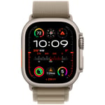 Apple Ultra 2 GPS + Cellular 49mm Titanium Olive Alpine Loop MREY3 - Herre - 49 mm - Smartklokke - Quartz med lader