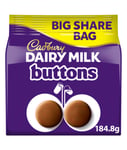 2 X Cadbury Dairy Milk Chocolate Giant Buttons Share Bag 184.8G