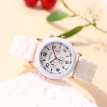 Reloj Mujer Fashion Naisten kellot Valkoinen Silikoni Jelly Quartz Watch Kellolahjat tytöille Relogio Feminino White