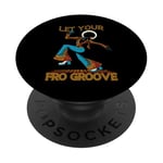 Let Your Fro Groove Retro 70s Music Afro Disco Funky PopSockets Adhesive PopGrip