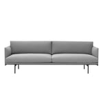 Muuto - Outline 3-Seater / Black Base Steelcut Trio 133 - Soffor