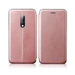 Rose Gold Yhteensopiva One Plus 6T / One Plus 7 Magneettisen Nahkakotelon Kanssa