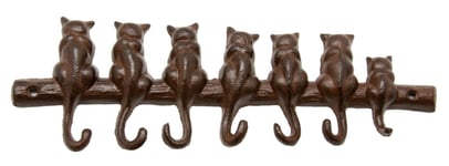 Cast Iron Cat Tails 7 Keyhook Rack Key Hook Coat Wall Hook Metal Rustic Vintage