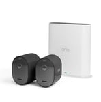 Arlo Pro 5 Camera Surveillance WiFi (2) + Smart Hub, 160° Vision Nocturne Couleur Avancée 2K HDR, Sirène, Détection De Mouvement, Audio Bidirectionnel, Essai Arlo Secure inclus, Noir