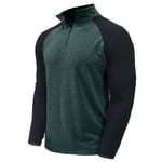 Mens Funnel Neck Sweater Long Sleeve Half Zip Pullover Soft  Top Polo for Men