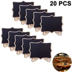 Yzmrbdqc - Lot de 20 mini panneaux noirs avec marqueur à craie liquide, petites étiquettes en bois avec chevalets de support, cartes de table,