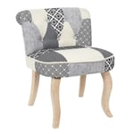 Fauteuil Patchwork Design "Eleonor" 68cm Gris