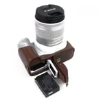 Canon EOS 200D kameran kameraskydd syntetläder - Kaffe