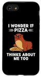 Coque pour iPhone SE (2020) / 7 / 8 Adorable loutre Kawaii I Wonder If Pizza Thinks About Me Too