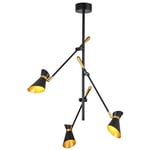 Searchlight 5943-3BG Diablo 3 LED Spot Plate Light, pendant, black gold