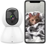 Caméra Surveillance Wifi Intérieur 1080P, Camera Ip 360 ° Pan/Tilt Compatible Alexa Google Home, Vision Nocturne, Suivi De Mouvement, Audio Bidirectionnel Pour Bébé Et Animal, 2,4Ghz