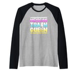 Womens Mexican Train Queen Dominoes Queen Raglan Baseball Tee