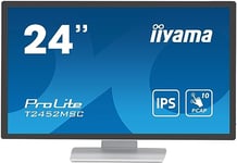 Iiyama Ecran 23,8 Blanc Tactile PCAP conceptions en Verre sans Cadre IPS 10points 1920x1080 14ms 360cd/m² 1xDisplayport 1xHDMI 2xUSB HUB 3.2 HPs 2 x 1W