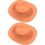 cyclingcolors 2X Bouchon Baignoire Universel Vidange Silicone Evier Lavabo Cuisine Protection Sol Buanderie Salle Bain Filtre Odeur, Orange