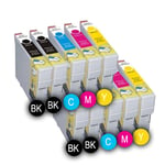 PACK 10 x ENCRES COMPATIBLES INKPRO MULTICOLORESE T1811 BK - T1814 Y FOR EPSON XP-225