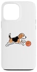 Coque pour iPhone 13 Pro Max Beagle jouant au basket-ball Beagles Chien