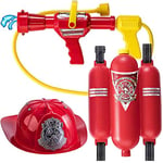 Bakaji Casque Pompiers Chapeau Pompiers Pompiers Jouet pour Enfants avec Hydrant Extincteur Eau Réservoir Jeu