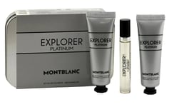 Mont Blanc Explorer Platinum EDP Set with Face Cream & Cleansing Gel Travel Size