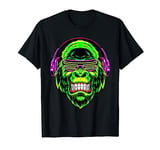 Monkey Gorilla headphones for DJ and music T-Shirt