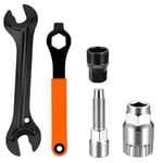 4 Pcs Extracteur de Manivelle de Pédalier de Vélo, Outil de Réparation de Vélo, Démonte Pédalier VTT, Trousse de Réparation pour Démontage Manivelles de Vélo avec Clé de 13/14/15/16mm et Clé Allen