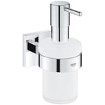 QuickFix - Start Cube - Distributeur de savon avec support - Finition Chromée 41098000 (à visser ou à coller) - Grohe