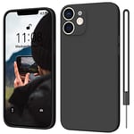 MSEVC iPhone 12 Case 6.1-inch Silicone Camera Protection Ultra Slim Case Soft Gel iPhone 12 Cover Rubber Anti-Scratch Phone Case Compatible for iPhone 12 Matte Black