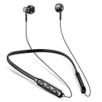 GIHI Sport Earbuds Wireless Upgraded Sound Buds Slim Workout Headphones Magnetic In-Ear Earbuds IPX5 Waterproof for Workouts Running Swimming Gym Work Home,Black