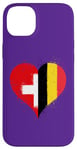 Coque pour iPhone 14 Plus Coeur pour Fier Suisse Belge Un Drapeau Belgique Suisse