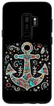 Coque pour Galaxy S9+ Symbole de la mer ancre cool dans le style art de Noël