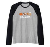 Autumn Pumpkin Spice Latte Tis the Season Fall Leaf Football Raglan Baseball Tee