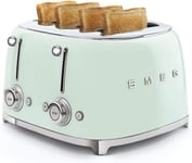 Smeg TSF03PGUK Retro 50's Style 4 by 4 slice Toaster In Pastel Green