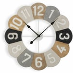 Nicosia Horloge Murale pour la Cuisine, le Salon, la Salle à Manger ou la Chambre. Pendule Murale, , Dimensions (h x l x l) 60 x 4,5 x 60 cm, Bois et