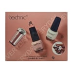 Technic Nail Polish Gift Set French Manicure Pink,White Nail Varnish With Stamp