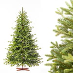 FAIRYTREES Sapin de Noël Artificiel 180 cm Sapin de BAVIÈRE Premium Éléments moulés par Injection Arbre de Noël avec support en Bois de frêne Fait à