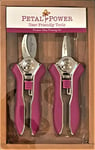 Ladies Gardening Mini Pruner Secateurs Set - Two Razor Sharp Purple Ladies Garden Secateurs - Bypass & Trimmer Ladies Secateurs - Best Gardening Gift for Women. (Purple)