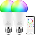 Colour Changing LED Light Bulb E27 8W RGBW Controlled by APP, Sync to Music, Dim