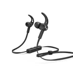 Hama Ecouteurs sans Fil Tour du Cou Freedom Run (Casque Bluetooth Intra-Auriculaires Tour d'oreille avec Micro, 6h d'autonomie, Idéal Sport, Course, Vélo, Gym, Contrôle Vocal) Noir