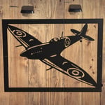 Large WW2 Spitfire Garden Wall Art and 2 Solar Lights Military Theme