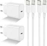 2Pack Chargeur Rapide iPhone 14 13 12 11,[Apple MFi Certifié] 20W USB C Adaptateur Secteur Prise Chargeur Apple Original 2m Cable pour iPhone 14/13/12/11/XS Max/XR/SE/iPad