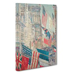 Allies Day In May By Childe Hassam Canvas Print for Living Room Bedroom Home Office Décor, Wall Art Picture Ready to Hang, 30 x 20 Inch (76 x 50 cm)