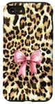 iPhone SE (2020) / 7 / 8 Leopard Cheetah Pattern With Light Pink Bow Coquette Girl Case