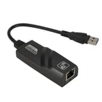 IC Kabelansluten USB 3.0 till Gigabit Ethernet RJ45 LAN 1000 Mbps Nätverk Ada Svart USB3.0