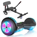 SISIGAD Hoverboard with Hoverkart, 6.5 Inch Hoverboard and Kart，LED-Flashing Wheel, Hoverboards Gift for Children