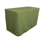 LA Linen Polyester Poplin Fitted Tablecloth 48 by 24 by 30-Inch, Dark Sage, 122 x 61 x 0.2 cm